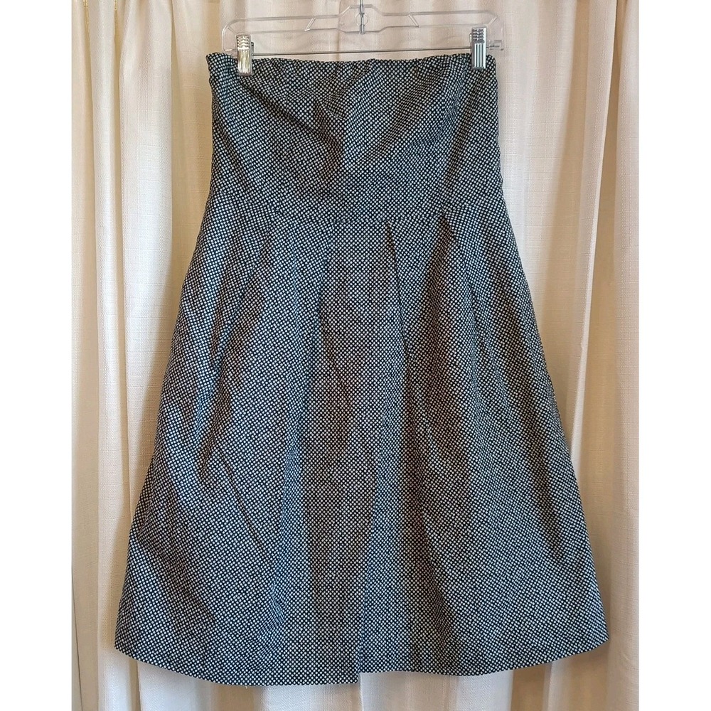 J. Crew Women's‎ 100% Cotton Black/White Polka Dot Strapless Dress Size 8